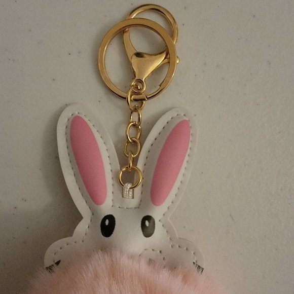Bunny Pom Pom Purse Charm/Keychain - Picture 3 of 4